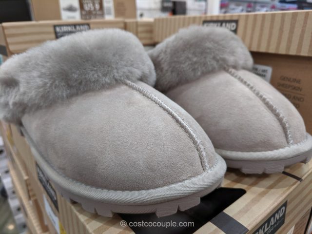 gray Kirkland signature ladies shearling slippers Color Stone