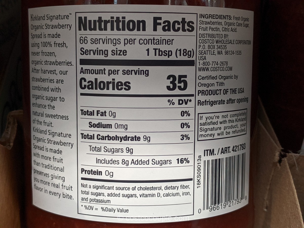 Kirkland Signature Organic Strawberry Spread