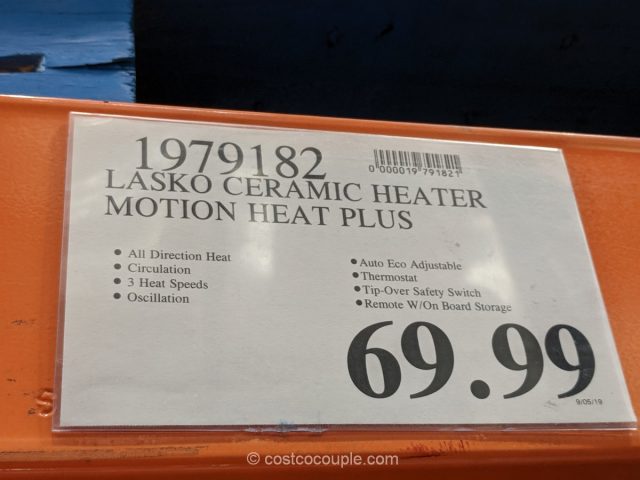 Lasko Ceramic Heater Motion Heat Plus Costco 