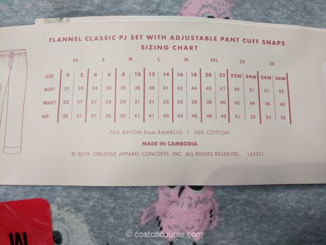 Munki Munki Ladies Flannel PJ Set Costco 