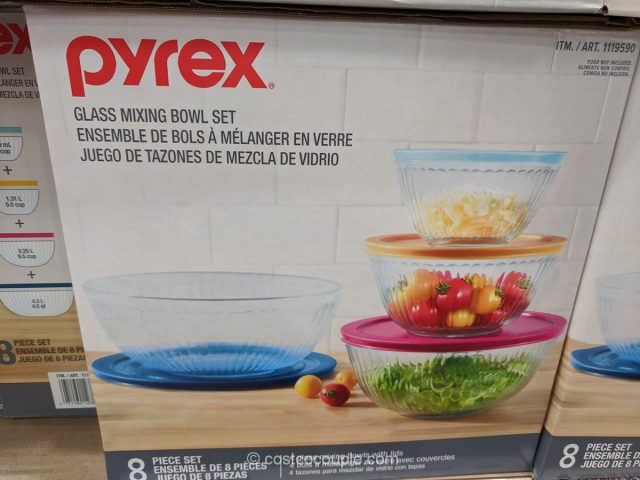 Pyrex 8-piece Glass Sculpted Mixing Bowls 