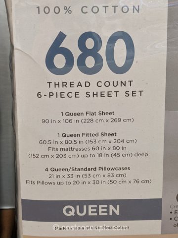 Kirkland Signature 6-Piece Queen Sheet Set Costco 