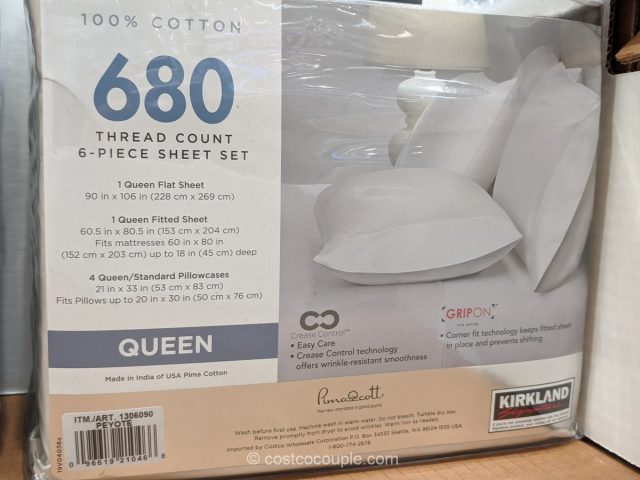 Kirkland Signature 6-Piece Queen Sheet Set Costco 