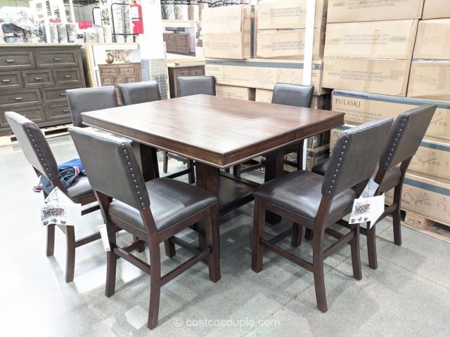 Pulaski 9 Piece Dining Set, Costco Leather Dining Room Chairs
