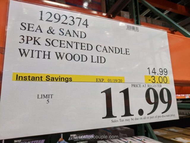 Costco Sea and Sand Candles, 3 Piece Set
