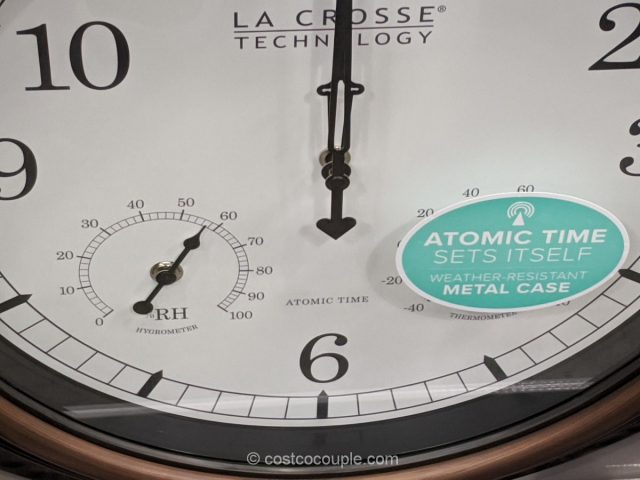 La Crosse 21" Bronze Hammered Atomic Wall Clock 