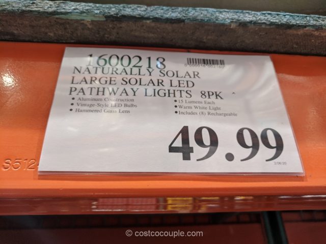 Naturally Solar Large Solar LED Pathway Lights Costco