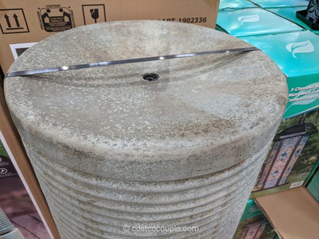 Modern Ribbed Self-Contained Outdoor Fountain Costco 