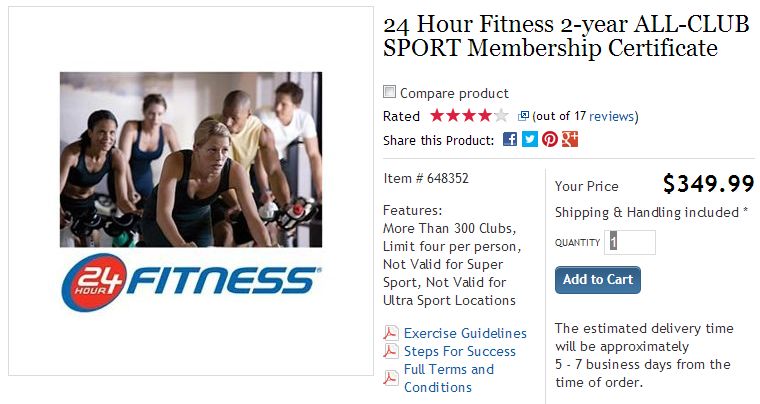 24 Hour Fitness membership