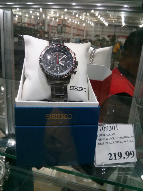 Seiko Solar Black Chronograph watch