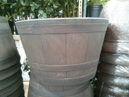 Half whiskey barrel planter Costco