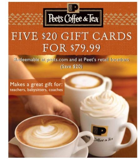 Gift Card Peet's Coffee Costco