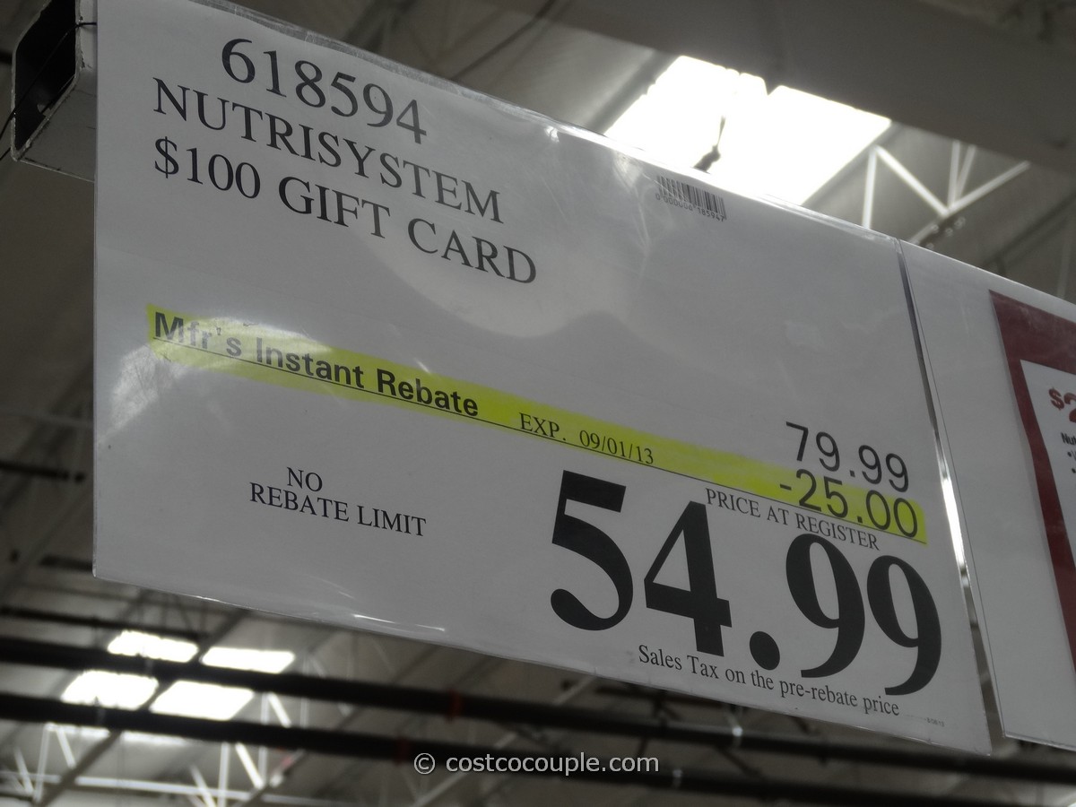 Gift Cards Nutrisystem Costco 3