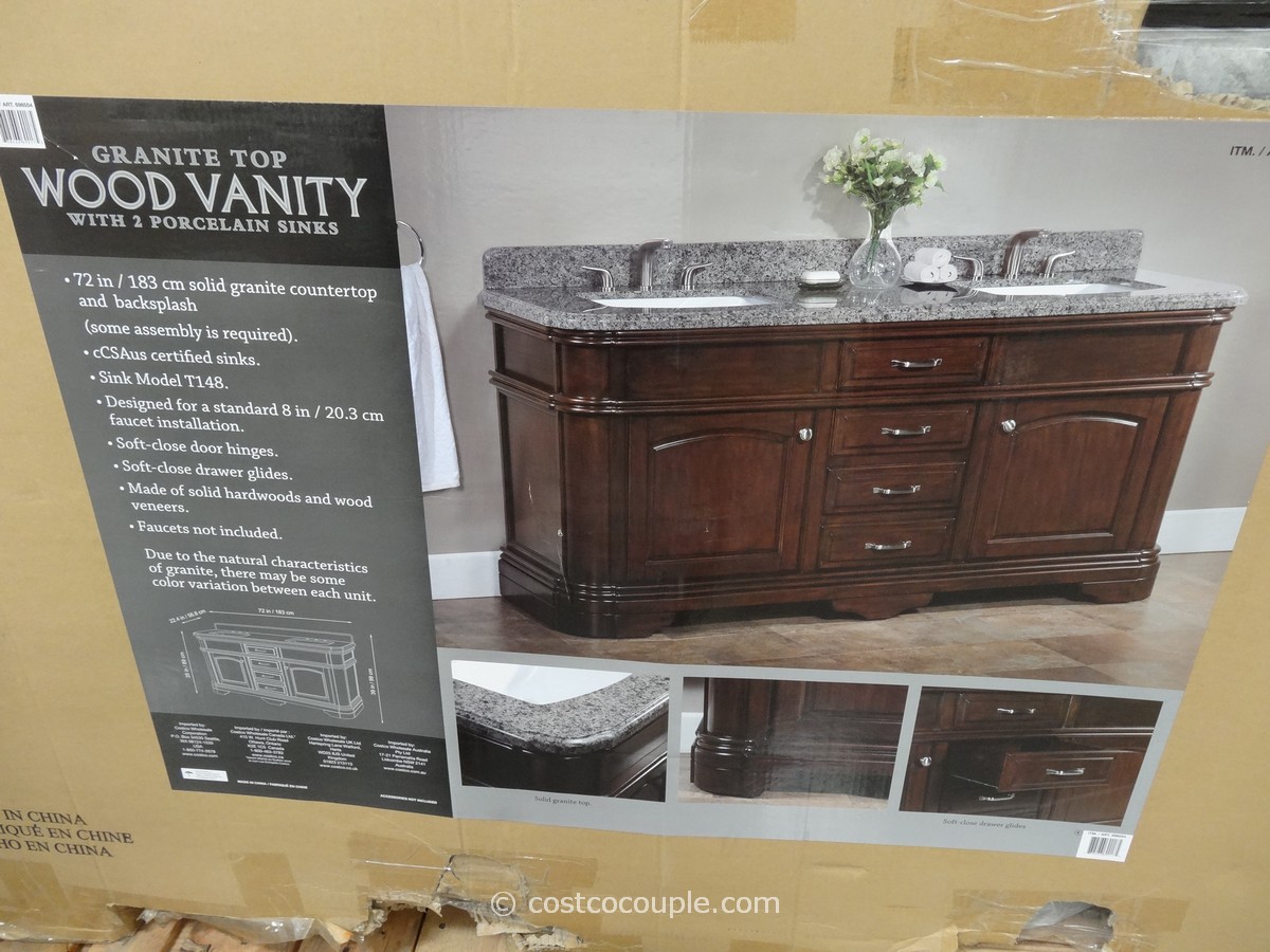 Lanza 72 Inch Double Sink Vanity With, Double Vanity With Granite Top 72