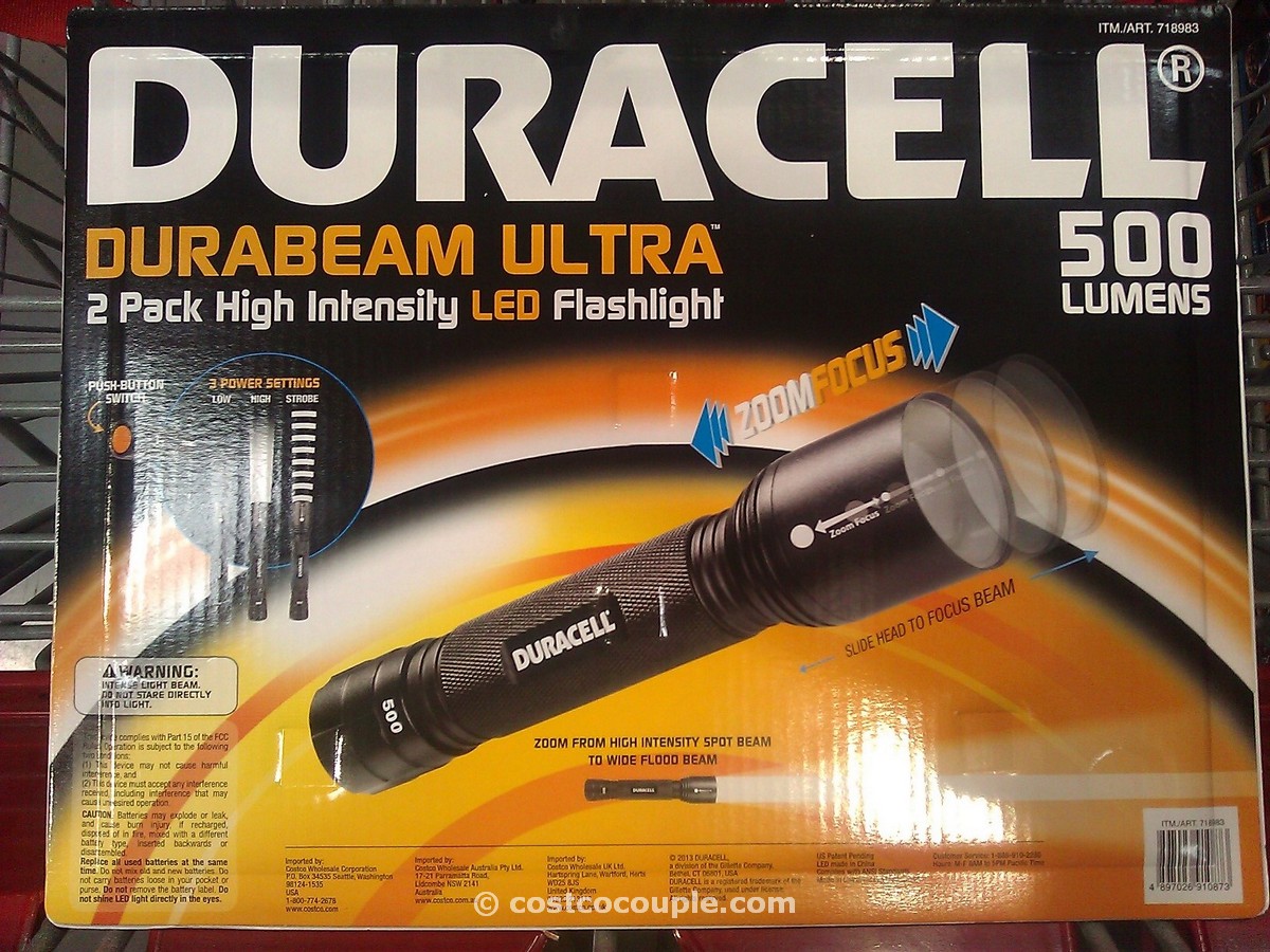 Duracell LED Tactical Flashlight 2 Pack Costco 3