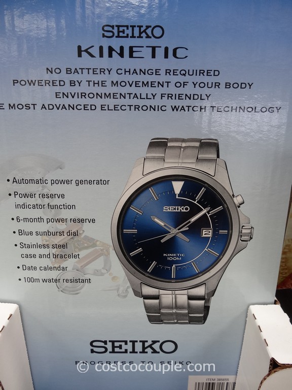 Seiko Kinetic Blue Dial Watch