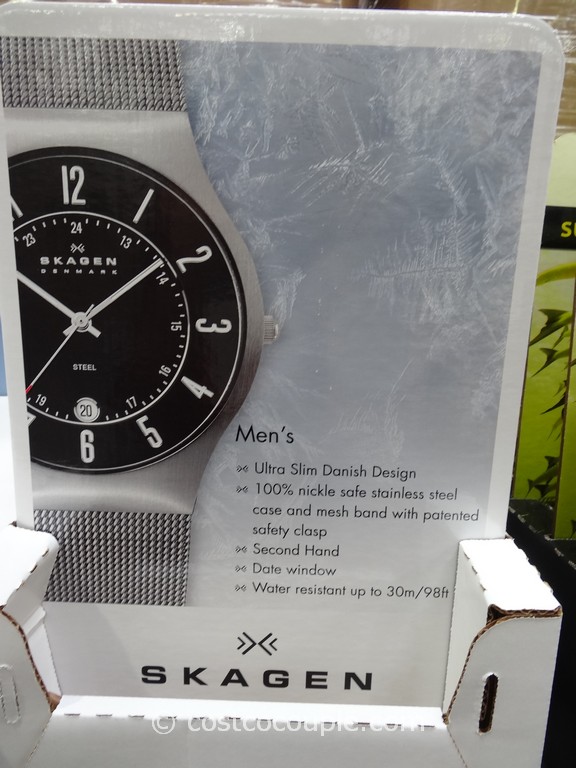 Skagen Mens and Ladies Stainless Steel Case Mesh Band Watch Costco 4