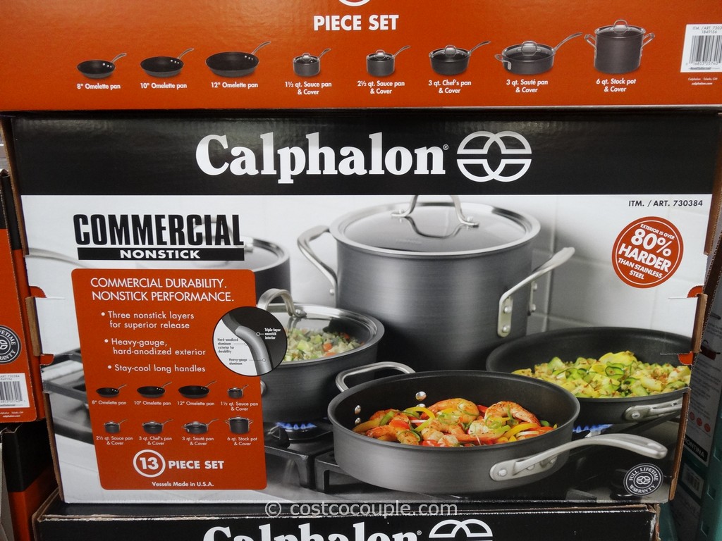 Calphalon 13Pc Commercial Hard Anodized Cookware Set Costco 2
