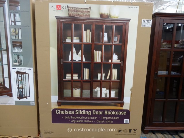 Pulaski Chelsea Sliding Door Bookcase, Bookcase With Sliding Glass Doors At Costco