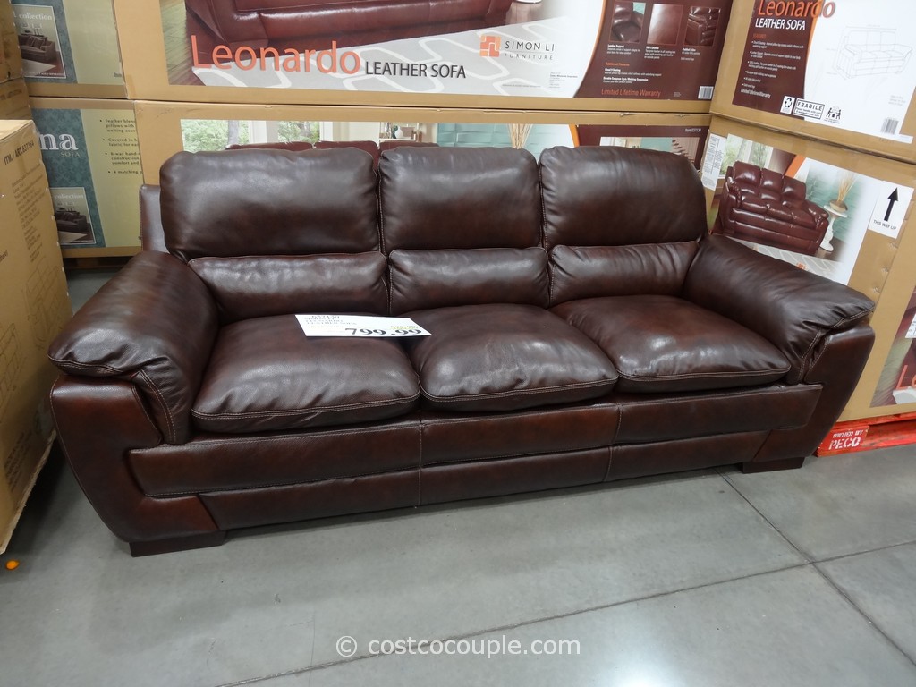 Simon Li Leonardo Leather Sofa, Plush Leather Couch