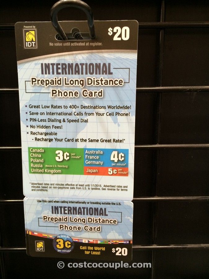 IDT International PrePaid Phone Card Costco 2