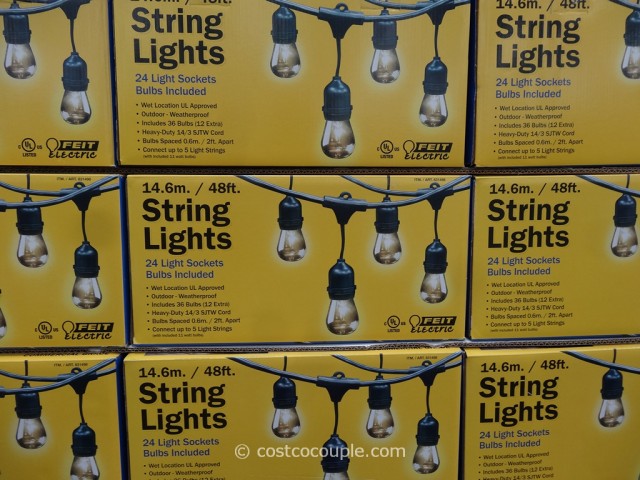 Feit Electric 48 Ft String Lights, Outdoor Bistro Lights Costco