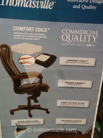 True Innovations Executive Brown, Costco Top Grain Leather Executive Office Chair