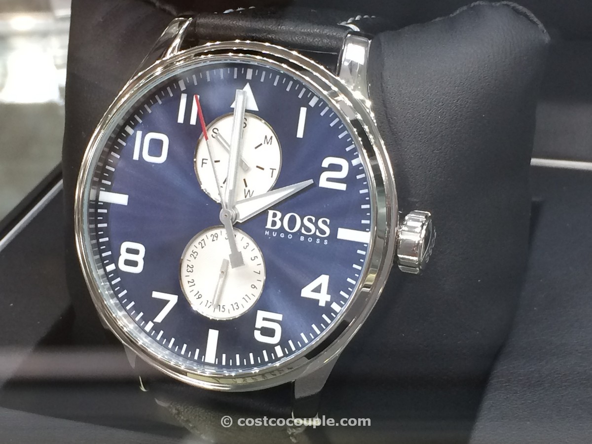 Hugo Boss Men’s Sport Aeroliner Black Leather Watch