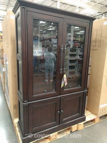 Bayside Furnishings Glass Door Bookcase, Bookcase With Glass Doors Costco