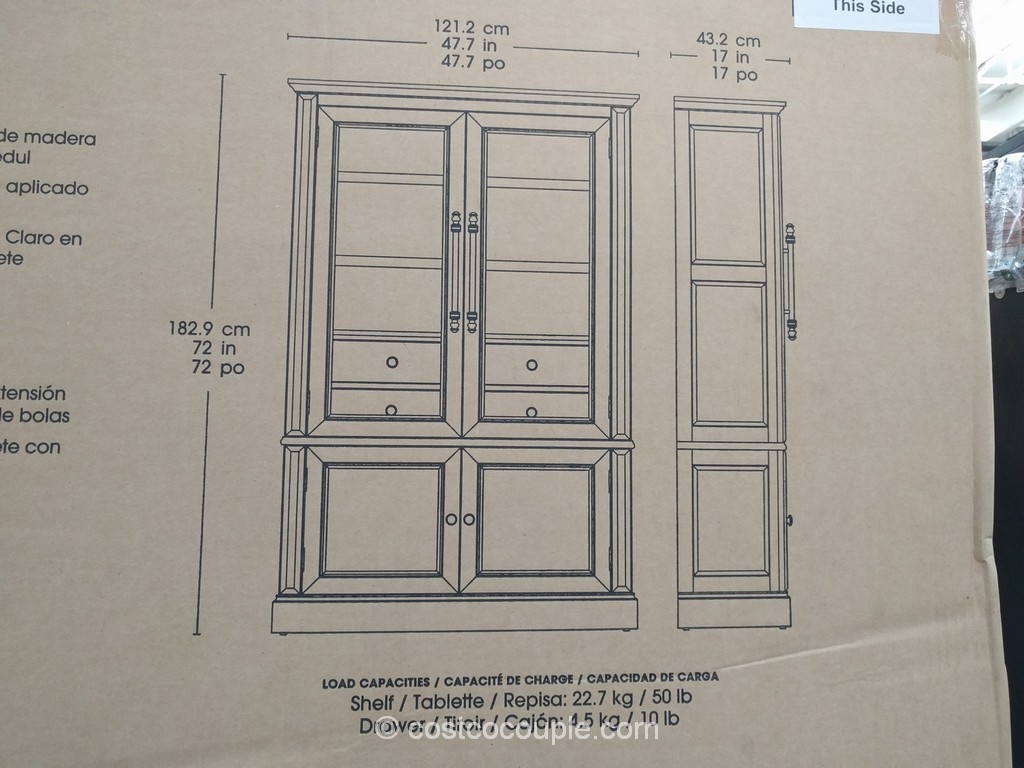 Bayside Furnishings Glass Door Bookcase