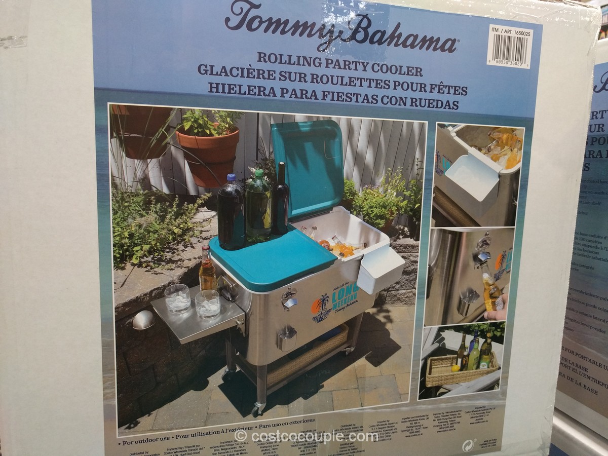 Tommy Bahama Stainless Steel Rolling Cooler