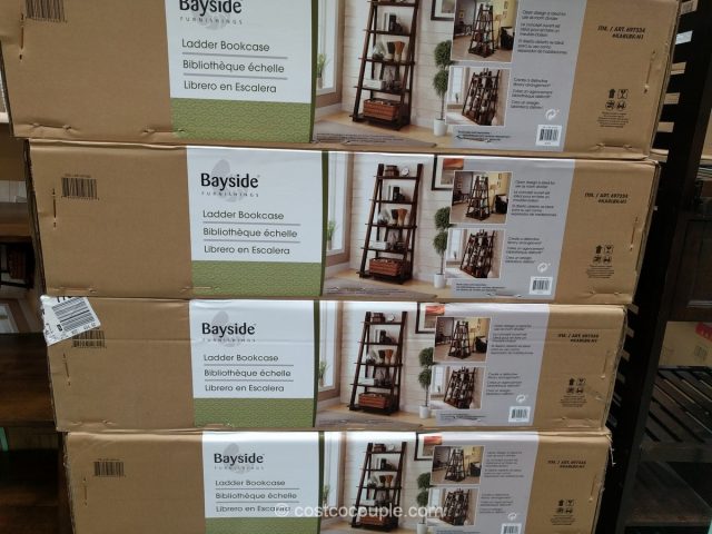 Bayside Furnishings Ladder Bookcase, Karina Ladder Bookcase Costco