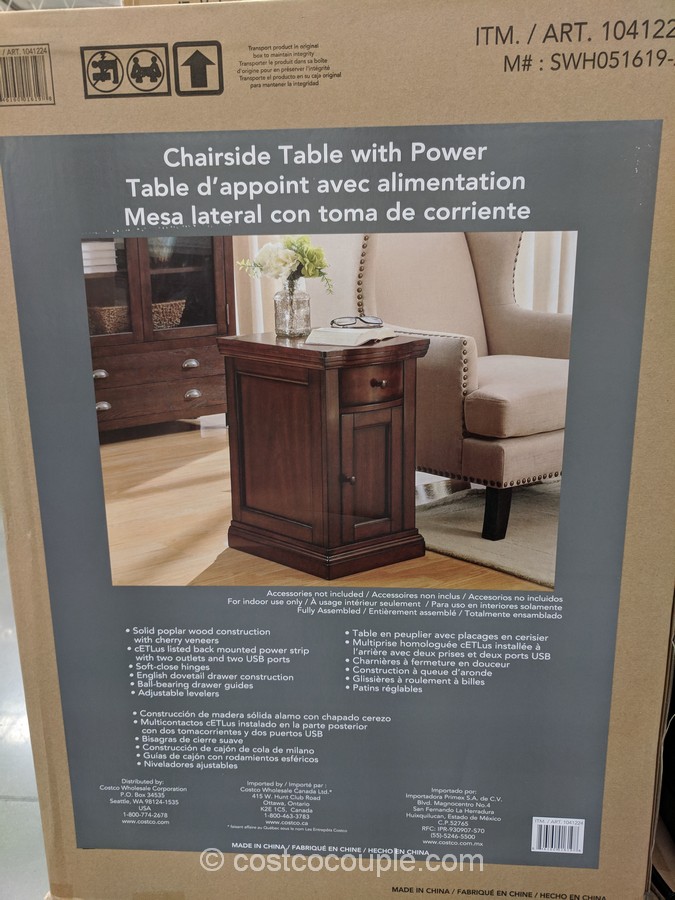 Chairside Table With Power   Chairside Table With Power Costco 5 