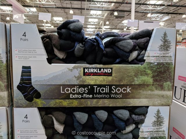 Kirkland Signature Ladies' Merino Wool Crew Socks – Extra-Fine, 4 Pairs, Arch Support, Mid Calf, Multicolor
