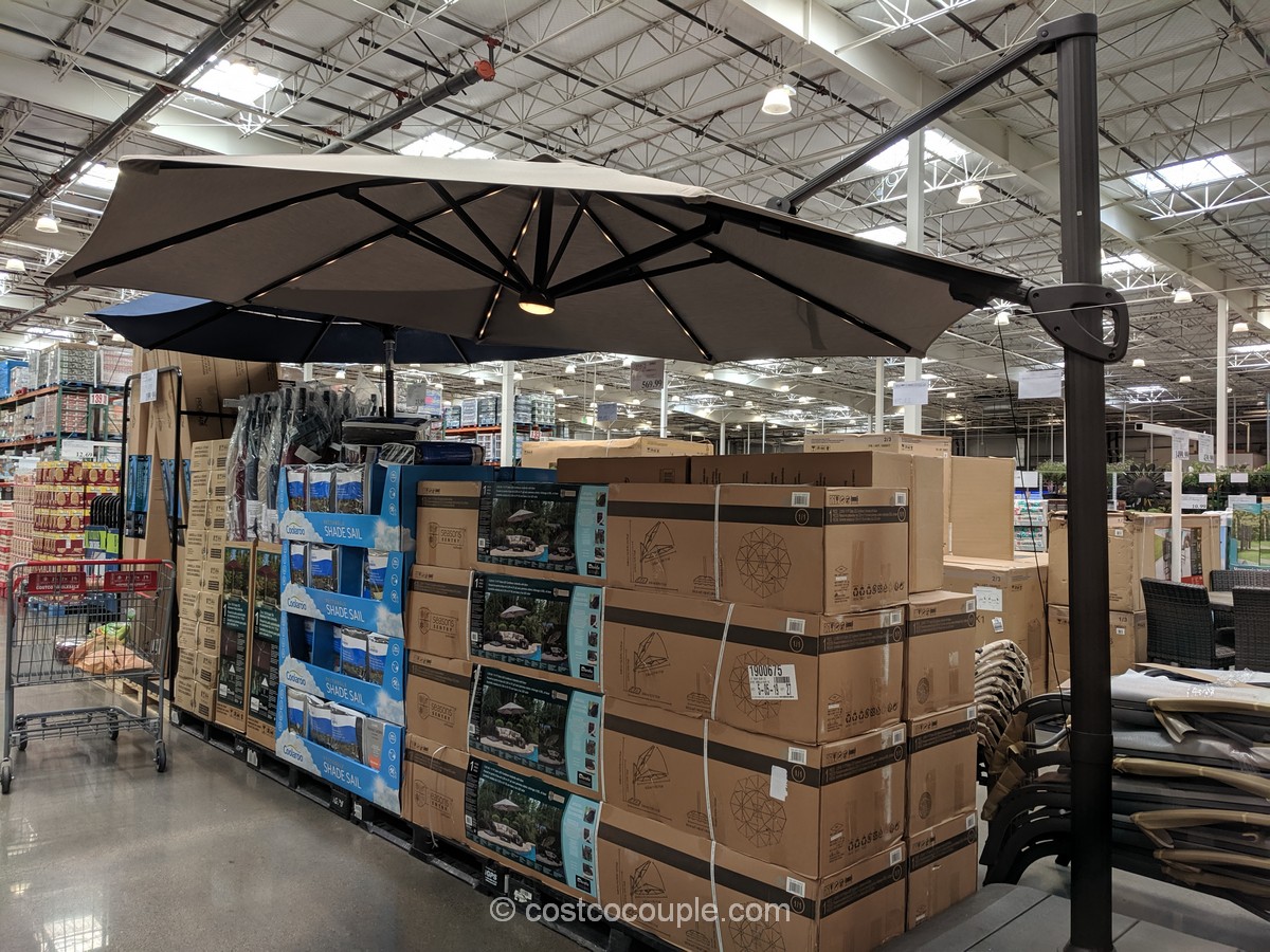 11-Foot Solar LED Cantilever Umbrella