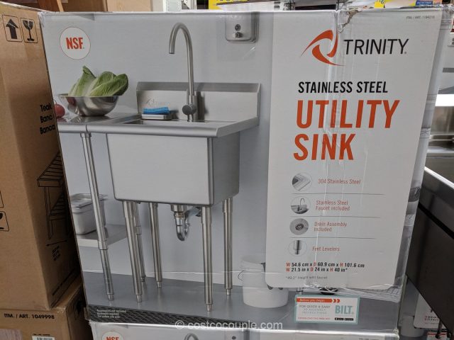 Trinity Stainless Steel Utility Sink, Laundry Utility Sink Cabinet Costco